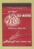 Matchbook Cover - Shaw Aircraft Bolts Los Angeles CA WEAR 40 Strike