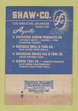 Matchbook Cover - Shaw Aircraft Bolts Los Angeles CA WEAR 40 Strike