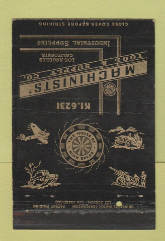 Matchbook Cover - Machinists' Tool Supply Los Angeles CA WEAR 40 Strike