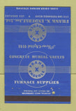 Matchbook Cover - Frank Enderle Burial Vaults Los Angeles CA 40 Strike