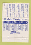 Matchbook Cover - John Cady Swimming Pools WEAR 40 Strike