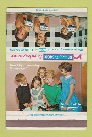 Matchbook Cover - Bergmann's Laundry Washington DC 40 Strike