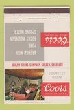 Matchbook Cover - Coors Beer Courtesy Room Golden Colorado 40 Strike