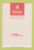 Matchbook Cover - Coors Beer Courtesy Room Golden Colorado 40 Strike