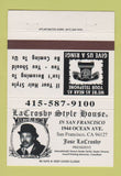 Matchbook Cover - LaCrosby Style House San Francisco CA 40 Strike