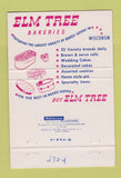 Matchbook Cover - Elm Tree Bakery Appleton WI 40 Strike
