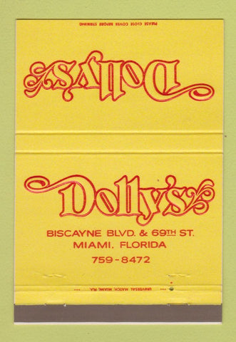 Matchbook Cover - Dolly's Miami FL 40 Strike