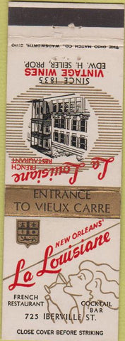 Matchbook Cover - La Louisiane New Orleans LA girlie