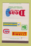 Matchbook Cover - Deas Tire Hattiesburg MS Mobile AL Michelin Pirelli 40 Strike
