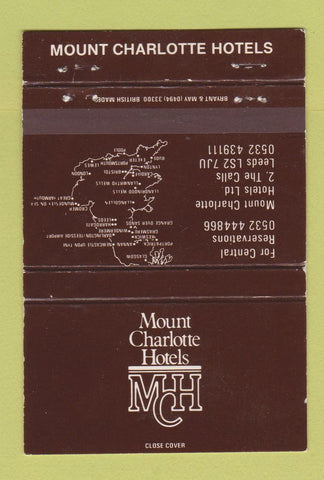 Matchbook Cover - Mount Charlotte Hotels Leeds UK 40 Strike