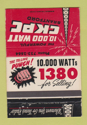 Matchbook Cover - CKPC Radio Brantford ON WEAR 40 Strike