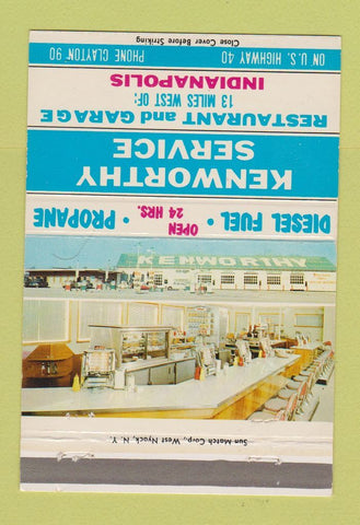 Matchbook Cover - Kenworthy Service oil gas Indianapolis IN Harvester 40 Strike