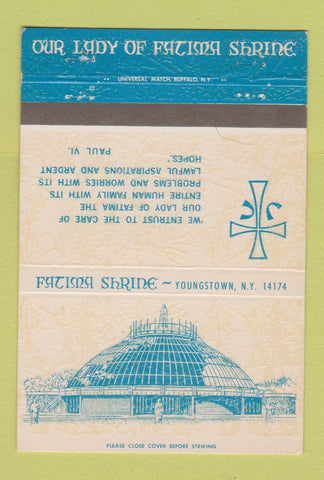 Matchbook Cover - Lady of Fatima Shrine Youngstown NY 40 Strike