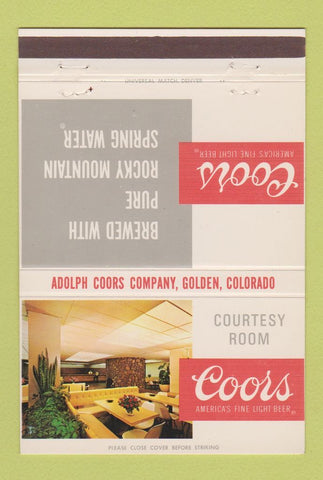 Matchbook Cover - Coors Beer Golden Colorado 40 Strike