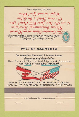 Matchbook Cover - Plasterers Cement Masons Association 40 Strike