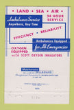 Matchbook Cover - Hay and Peabody Ambulance Portland ME lighthouse 40 Strike