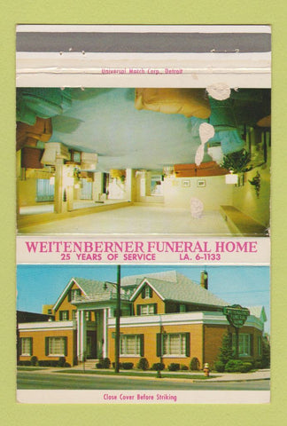 Matchbook Cover - Weitenberner Funeral Home Detroit MI 40 Strike