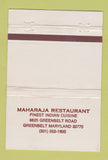 Matchbook Cover - Maharaja Restaurant Greenbelt MD 40 Strike