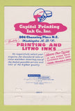Matchbook Cover - Capico Printing Inks Litho Washington DC 40 Strike