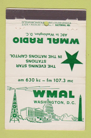 Matchbook Cover - WMAL Radio Washington DC 22 Strike Feature