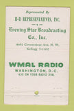 Matchbook Cover - WMAL Radio Washington DC 22 Strike Feature