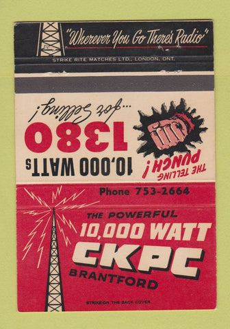 Matchbook Cover - CKPC Radio Brantford ON 40 Strike