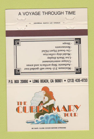 Matchbook Cover - Queen Mary Tour Long Beach CA 40 Strike