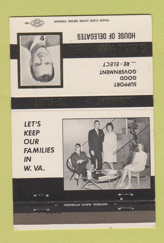 Matchbook Cover - C Paul Wanstreet House of Delegates Election WV 40 Strike