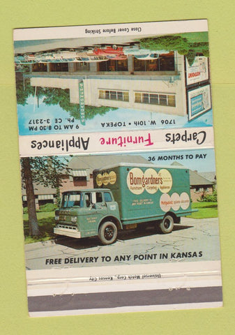 Matchbook Cover - Bomgardners Furniture Appliance  Topeka KS 40 Strike