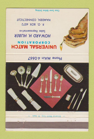 Matchbook Cover - Universal Match Huber Hamden CT Silverware 40 Strike