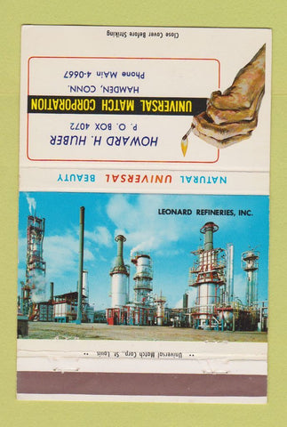 Matchbook Cover - Universal Match Huber Hamden CT Leonard Refineries 40 Strike