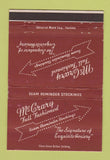 Matchbook Cover - McCrary Hosiery WEAR 40 Strike