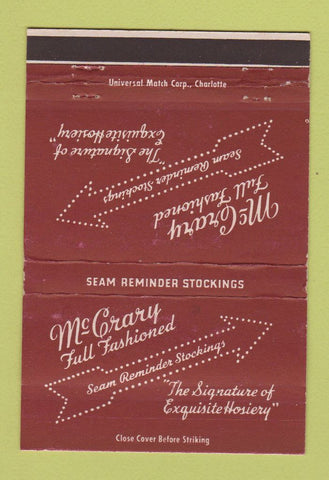 Matchbook Cover - McCrary Hosiery WEAR 40 Strike