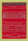 Matchbook Cover - John Spitzer Awnings Upholstering Sayre PA 40 Strike