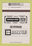 Matchbook Cover Boyce Caterpillar Tractors Morgan City New Orleans LA 40 Strike
