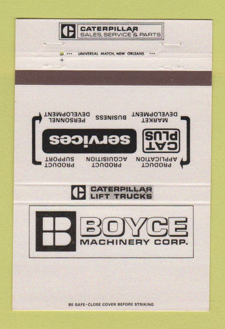 Matchbook Cover Boyce Caterpillar Tractors Morgan City New Orleans LA 40 Strike