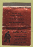 Matchbook Cover - Villa Roma Italian Restaurant Newport Beach CA WORN 40 Strike
