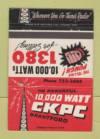Matchbook Cover - CKPC Radio 1380 Brantford ON 40 Strike