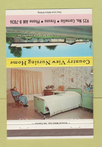 Matchbook Cover - Country View Nursing Home Fresno CA 40 Strike