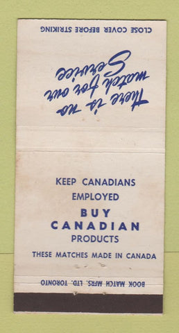 Matchbook Cover - Buy Canadian Products 30 Strike