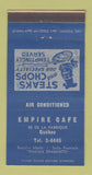Matchbook Cover - Empire Cafe Quebec QC 30 Strike