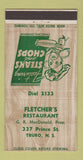 Matchbook Cover - Fletcher's Restaurant Truro NS 30 Strike