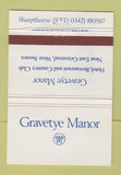 Matchbook Cover - Gravetye Manor Hotel East Grinstead West Sussex 40 Strike