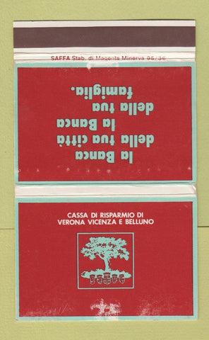 Matchbook Cover - Cassa Di Risparmio Di Verona Vincenza Belluno WEAR 40 Strike