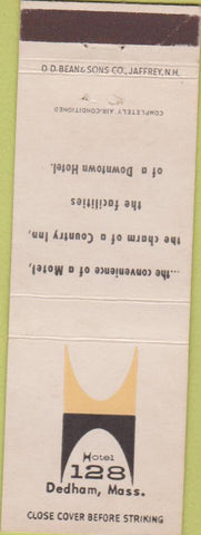 Matchbook Cover - Hotel 128 Dedham MA