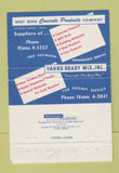 Matchbook Cover - Yahrs Ready Mix Concrete   40 Strike