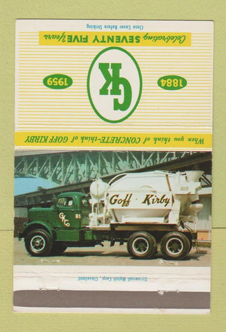 Matchbook Cover - Goff Kirby Concrete 1959 Cleveland OH 40 Strike