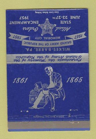 Matchbook Cover - Wilkes Barre PA 1957 Allied Orders Encampment  40 Strike