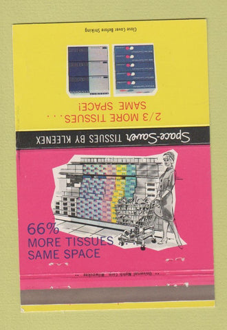 Matchbook Cover - Space Saver Kleenex Tissues 40 Strike