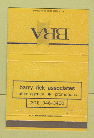 Matchbook Cover - Barry Rick Associates Talent Agency WEAR 40 Strike